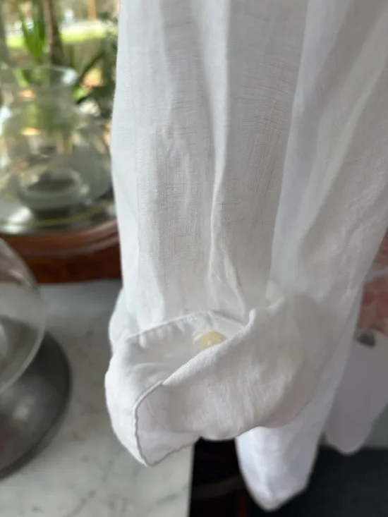 Ralph Lauren Button-Down Shirt or Swim Cover-Up Blue Pink Floral - Picture 7 of 9